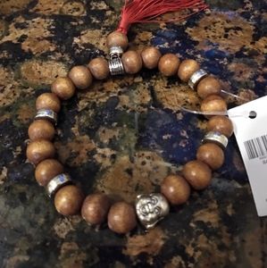 Happy Buddha Tassel Bracelet Brown